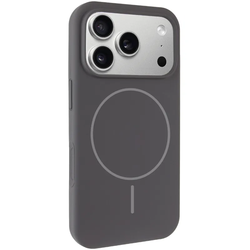 Чехол Silk Full Protective (AA) NO LOGO with Magnetic Fit для Apple iPhone 17 Pro (6.3") – Серый / Dark Gray. Фото 1 из 4