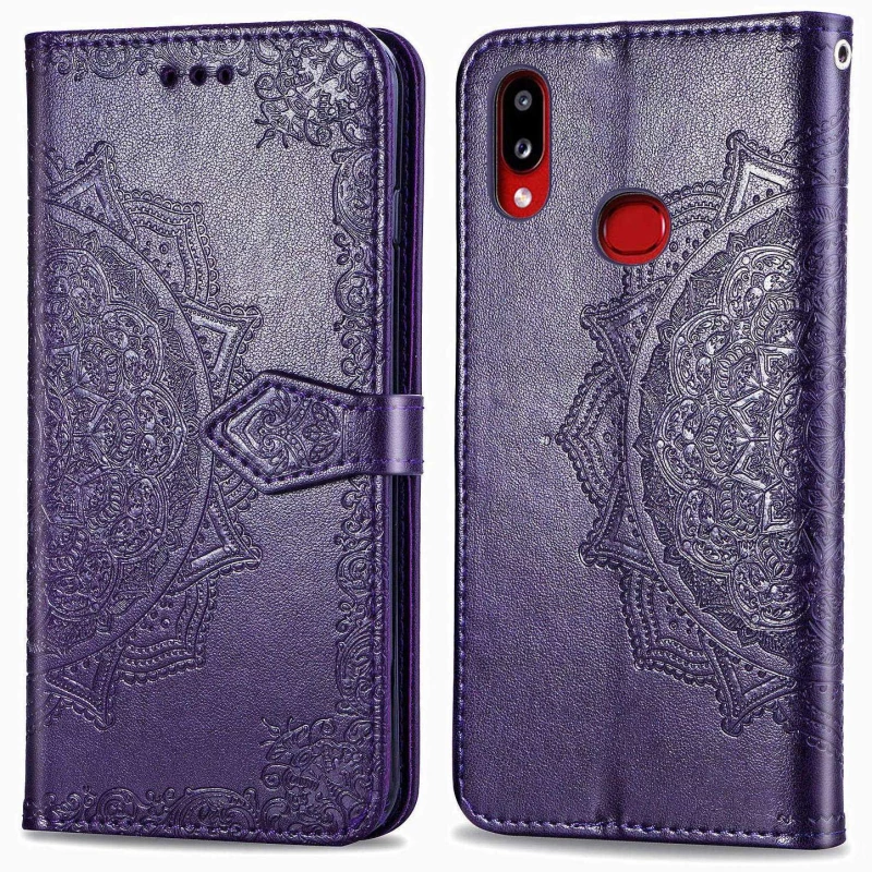 Кожаный чехол-книжка Art Case с визитницей для Samsung Galaxy A10s – Фиолетовый. Фото 2 из 5