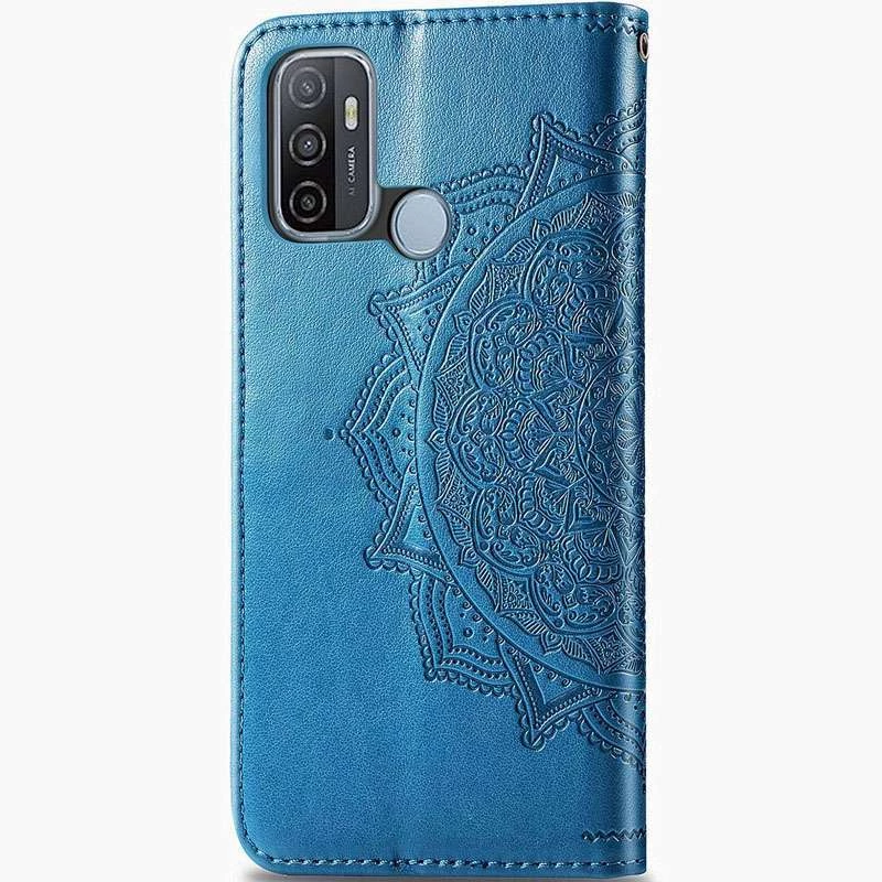 Шкіряний чохол-книжка Art Case з візитницею для Oppo A53 / A32 / A33 – Синій. Фото 2 з 6