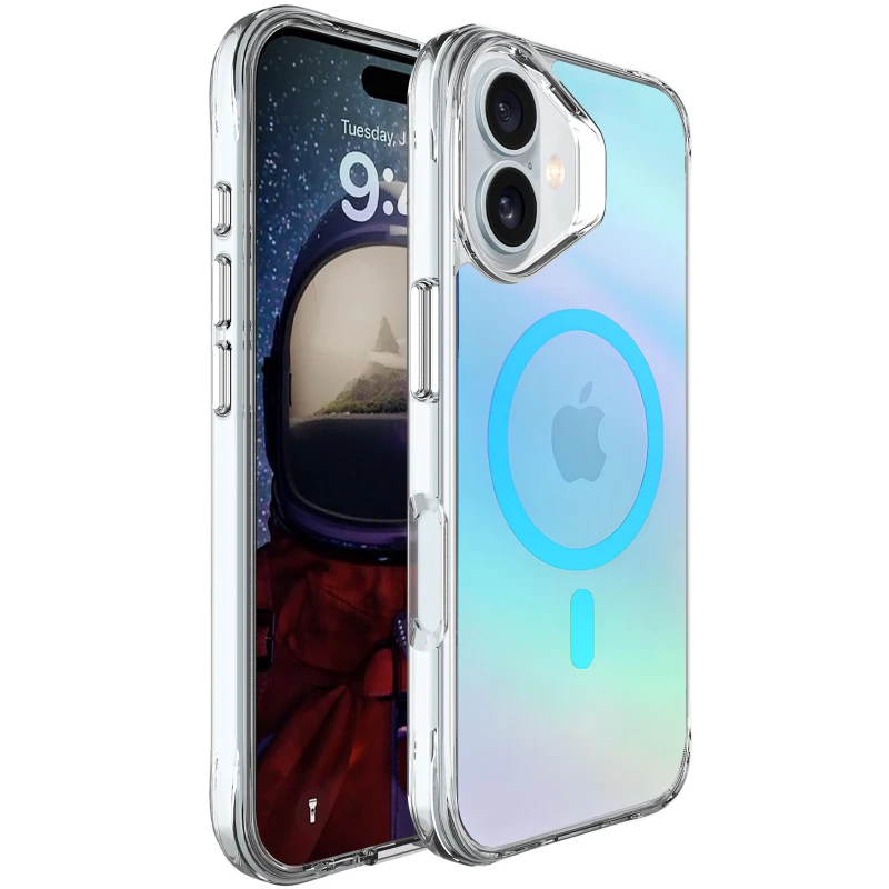 TPU+PC чохол Space Pure Rainbow Magsafe для Apple iPhone 17 (6.3") – Blue. Фото 1 з 3