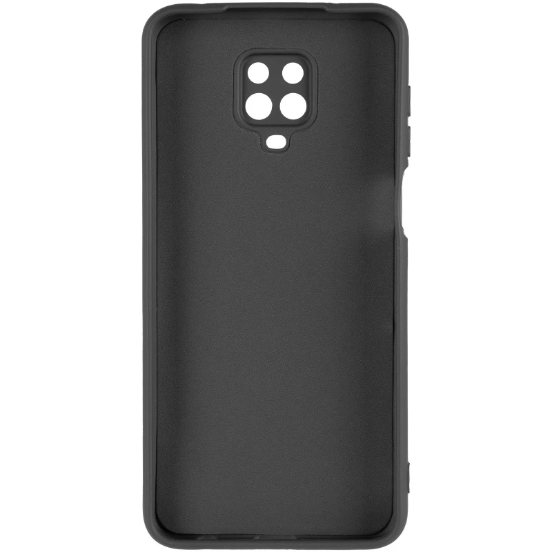 Цветной силиконовый чехол GETMAN с закрытой камерой на Xiaomi Redmi Note 9s / Note 9 Pro / Note 9 Pro Max – Черный / Black. Фото 6 из 12