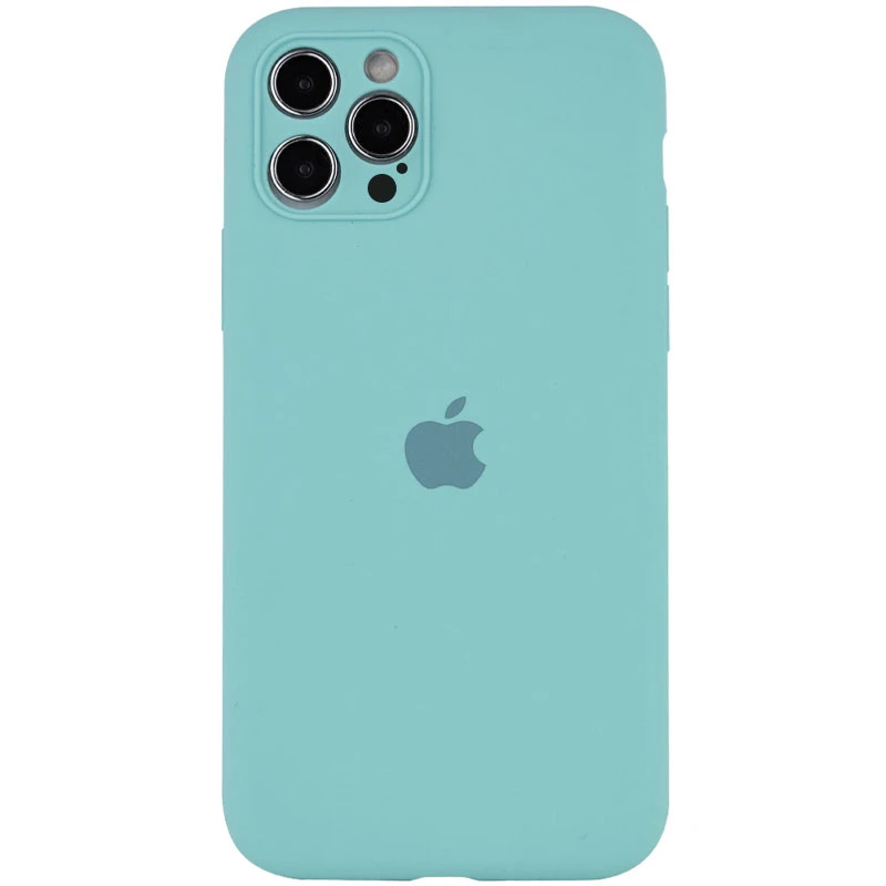 

Чехол Silicone Case с защитой камеры для Apple iPhone 12 Pro (6.1") (Бирюзовый / Marine Green), Бірюзовий / marine green