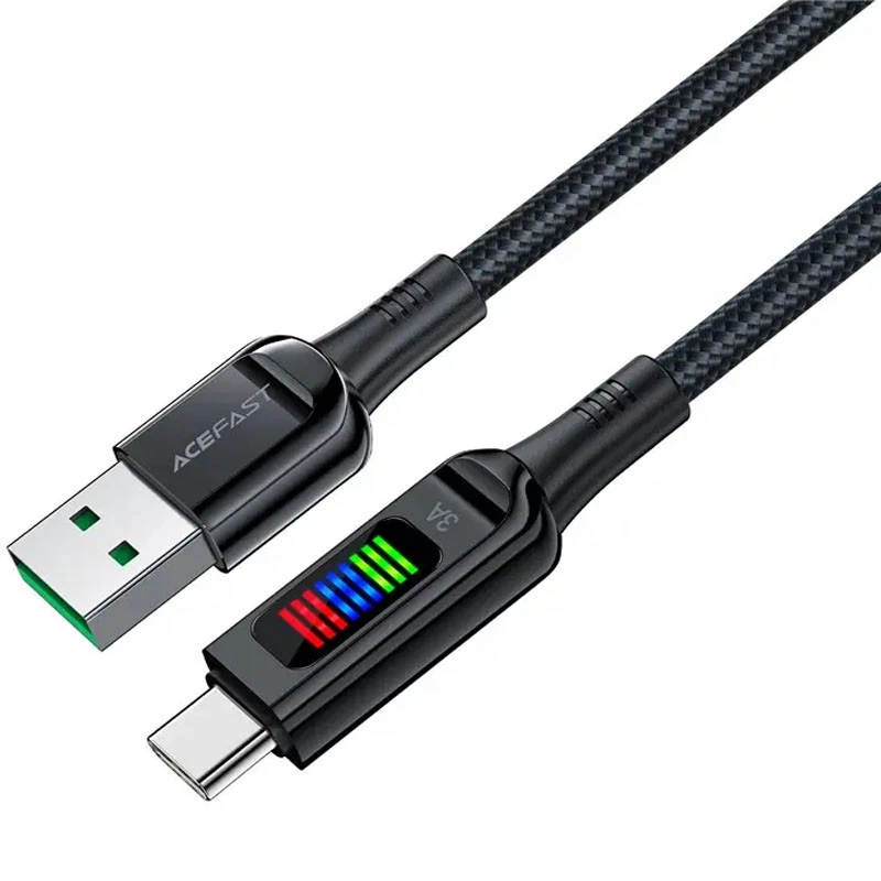 Дата кабель Acefast C7-04 USB-A to USB-C zinc alloy – Black. Фото 2 з 7