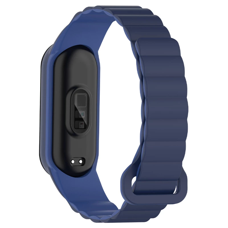 Ремінець Dual-color Magnetic для Xiaomi Mi Band 9/8 – Navy Blue / Blue. Фото 4 з 8
