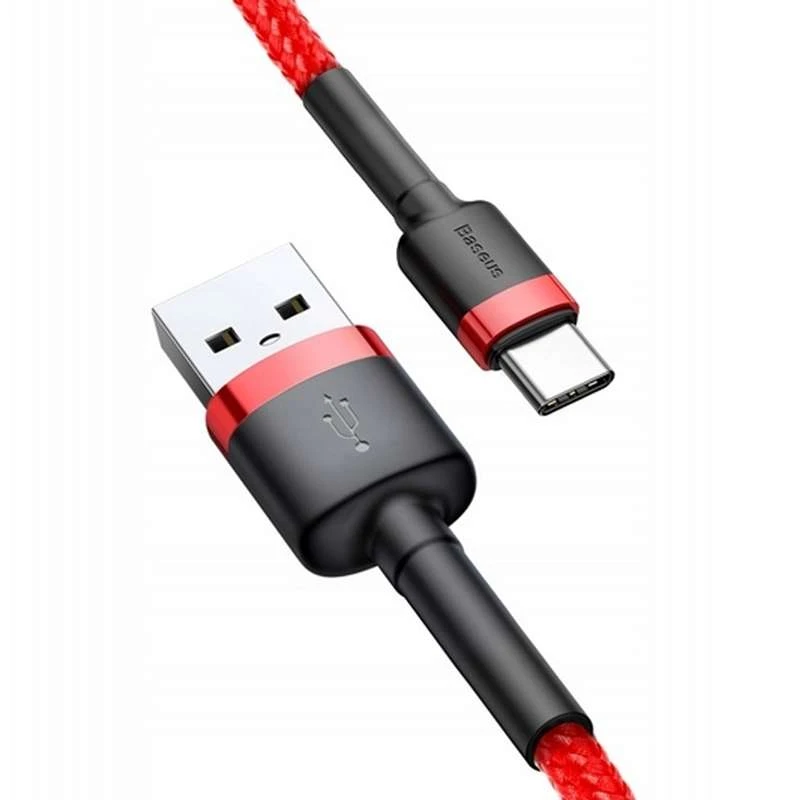 

Дата кабель Baseus Cafule Type-C Cable 3A (1m) (Красный / Черный), Червоний / чорний