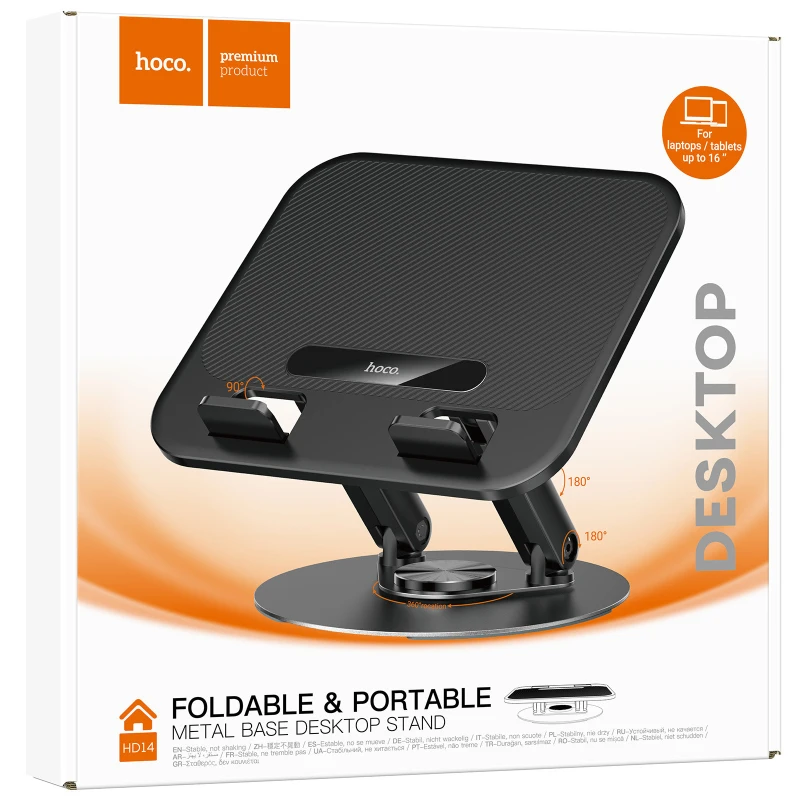 Підставка настільна Hoco HD14 Hope rotating – Black. Фото 2 з 6