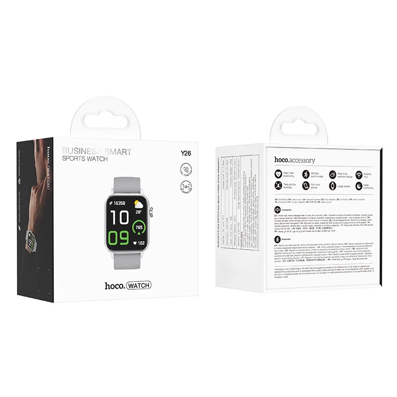 Смарт-годинник Hoco Smart Watch Y26 Smart sports watch (call version) – silver. Фото 4 з 4