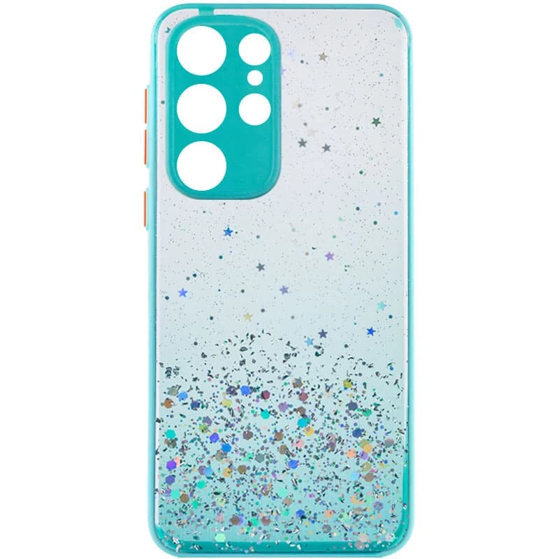 

Чехол с блестками и защитой камеры для Samsung Galaxy S23 Ultra (Бирюзовый), Бірюзовий