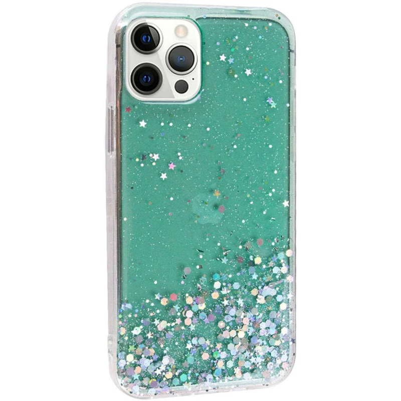 

Силіконовий чохол Star Glitter на Apple iPhone 12 Pro Max (6.7") (Прозорий / М'ятний)
