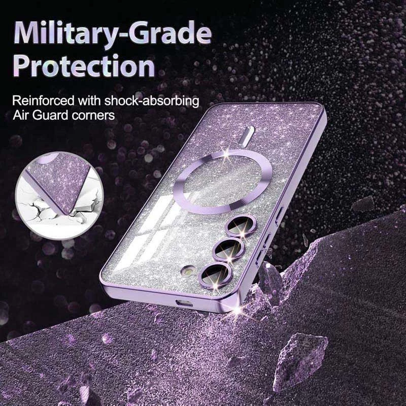 Чохол з блискітками, захисними лінзами на камеру та MagSafe на Samsung Galaxy S20 FE – Фіолетовий / Purple. Фото 3 з 3