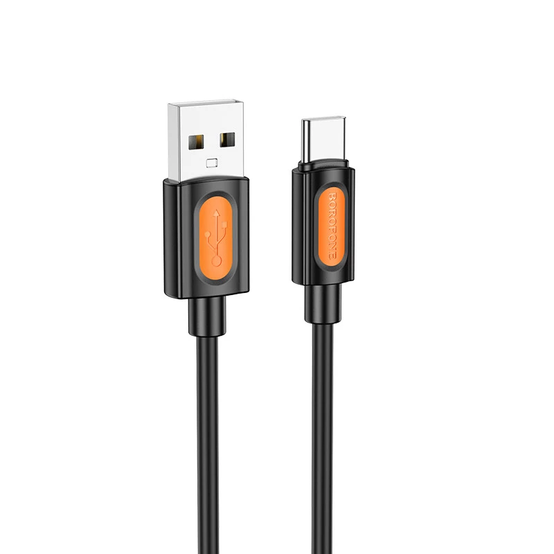 Дата кабель Borofone BX114 Structure USB to Type-C 3A (1m) – Black. Фото 1 из 6