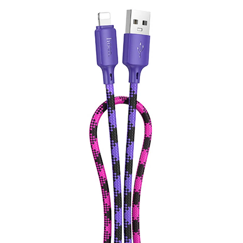 Дата кабель Hoco X116 Meridian USB to Lightning 2.4A (1m) – Gradient Purple Mix. Фото 1 з 7