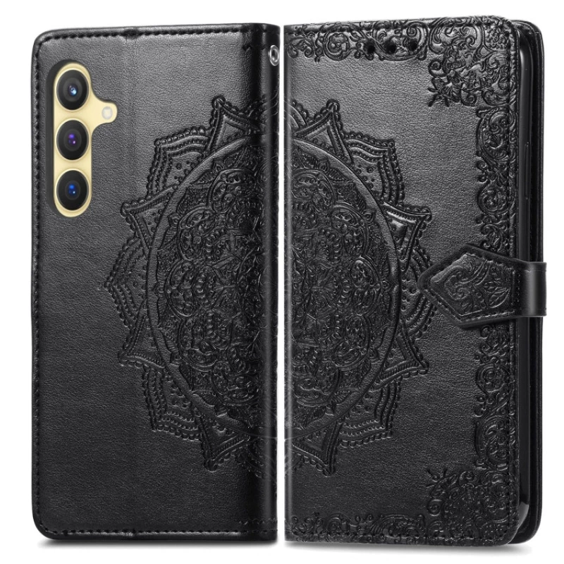 Шкіряний чохол-книжка Art Case з візитницею для Samsung Galaxy S25 – Чорний. Фото 7 з 7