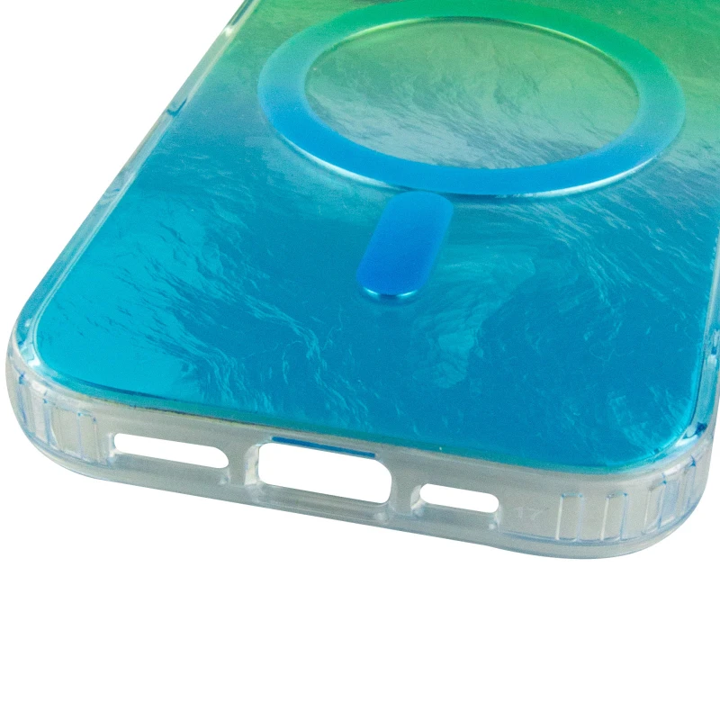 Силіконовий чохол Shiny Mountain (MagFit) для Apple iPhone 17 (6.3") – Green / Blue. Фото 7 з 7