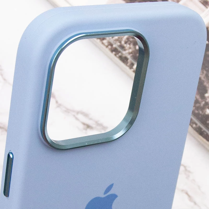 Чехол Silicone Case с металлическими кнопками для Apple iPhone 14 Pro Max (6.7") – Голубой / Blue Fog. Фото 9 из 9