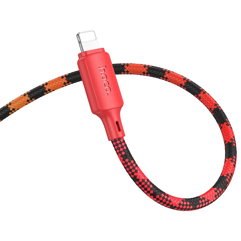 Дата кабель Hoco X116 Meridian USB to Lightning 2.4A (1m) – Gradient Red Mix. Фото 5 з 6