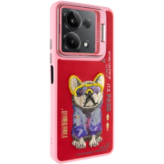 TPU+PC чохол з тваринами для Xiaomi Redmi Note 13 Pro 5G — Pink Dog