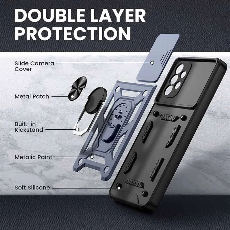 Ударопрочный чехол Serge Ring с защитой камеры для Samsung Galaxy A53 5G – Синий. Фото 6 из 7