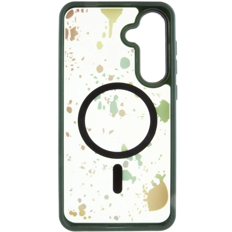 Чехол абстракция рисования с MagSafe для Samsung Galaxy S25 – Dark green. Фото 4 из 6