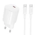 МЗП Borofone BA103A Pudding PD20W (1USB-C) + кабель Type-C to Type-C фото 1 з 1