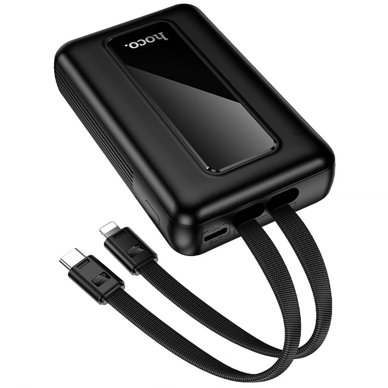 Портативний ЗП Power Bank Hoco J162A Full power 22.5W+PD20W with 2 cables 20000 mAh – Black. Фото 6 з 6