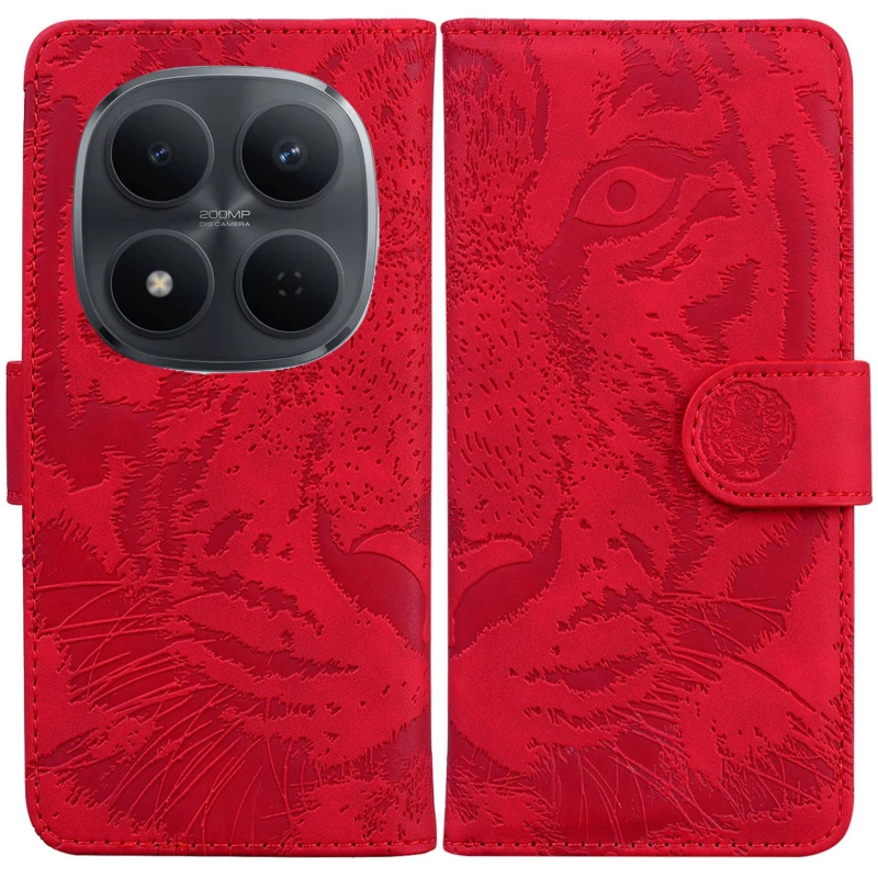 Кожаный чехол-книжка Tiger для Xiaomi Redmi Note 15 Pro+ 5G – Red. Фото 7 из 7