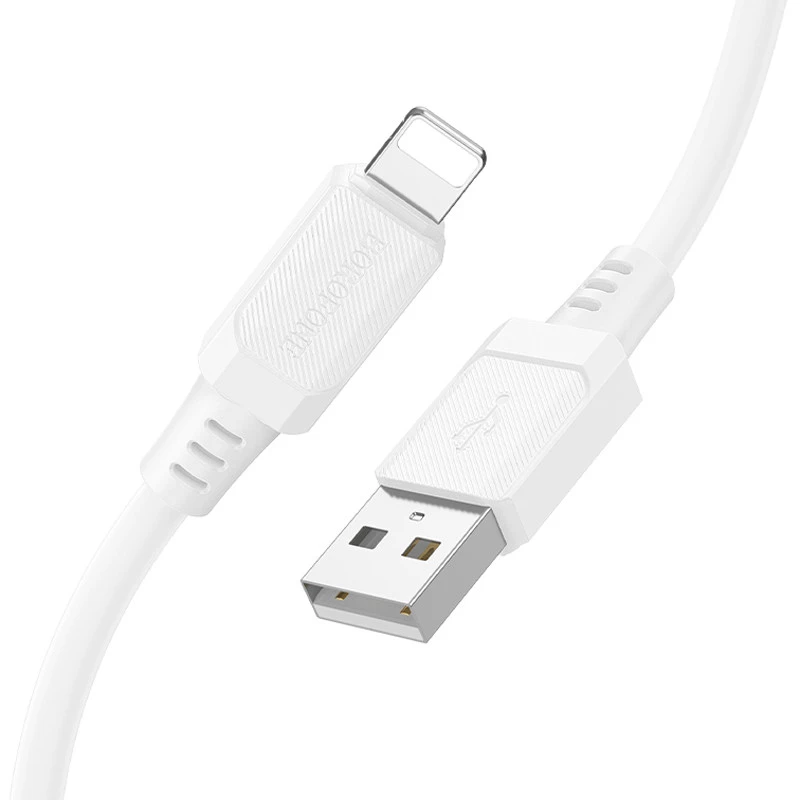 Дата кабель Borofone BX115 Lotto USB to Lightning 2.4A (1m) – White. Фото 3 з 5