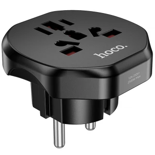 Сетевой універсальний перехідник Hoco AC6 3in1 (EU) фото 1 з 4