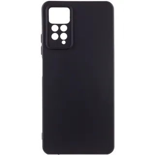 Кольоровий силіконовий чохол GETMAN із закритою камерою для Xiaomi Redmi Note 11 Pro 4G/5G — Чорний / Black