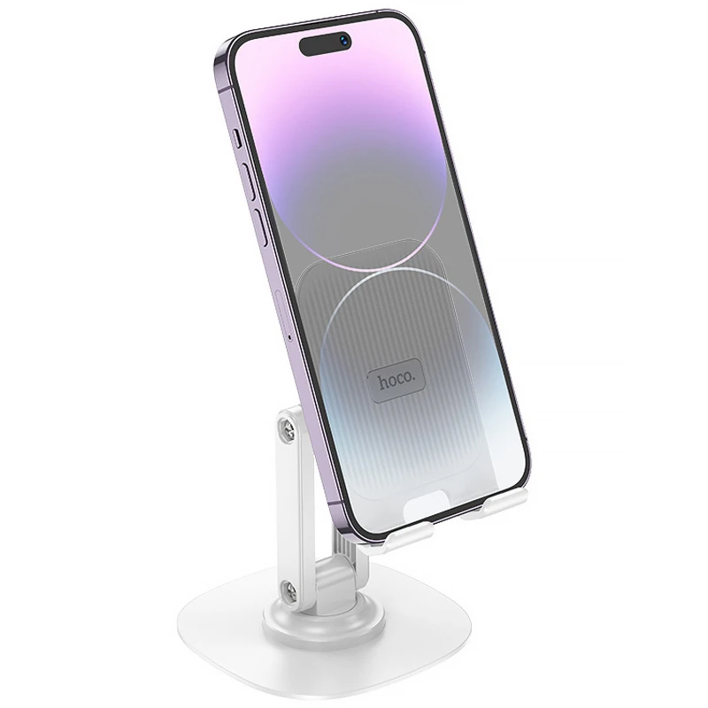 Подставка для телефона Hoco HD6 Winner dual-axis rotating – White. Фото 3 из 4