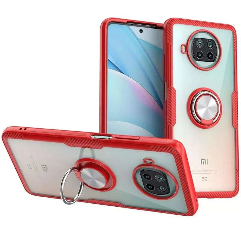 

Чохол Deen CrystalRing з магнітним кільцем на Xiaomi Mi 10T Lite / Redmi Note 9 Pro 5G (Безбарвний / Червоний)