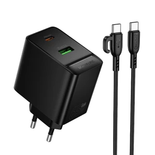 МЗП Borofone BAS17A Erudite PD65W+QC3.0 (1USB-A/1C) + кабель Type-C to Type-C фото 1 з 1