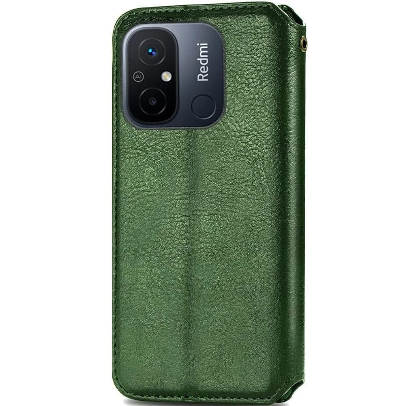 Чехол-книжка GETMAN кубик для Xiaomi Redmi 12C – Зеленый. Фото 3 из 6