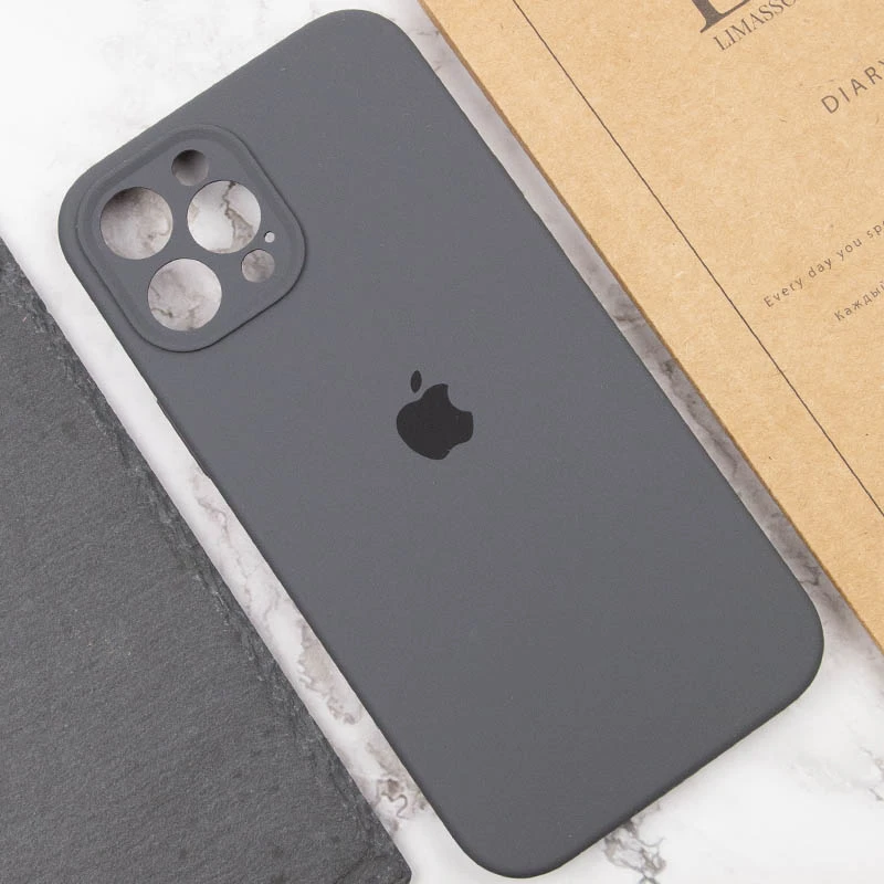 Чехол Silicone Case с защитой камеры для Apple iPhone 12 Pro (6.1") – Серый / Dark Gray. Фото 6 из 7
