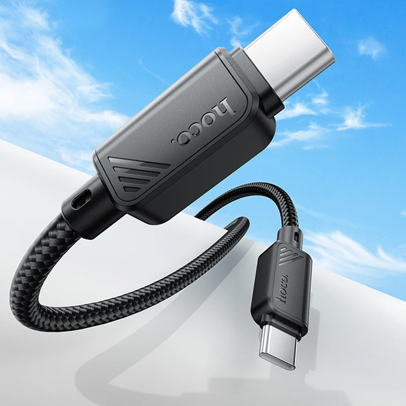 Дата кабель Hoco X113 Beneficio Type-C to Type-C 60W (1m) – Black. Фото 3 з 5