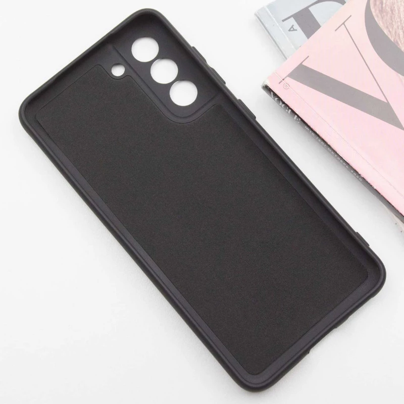 Кольоровий силіконовий чохол GETMAN із закритою камерою для Samsung Galaxy S21 – Чорний / Black. Фото 5 з 11