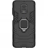 Противоударный чехол Transformer с кольцом для Xiaomi Redmi Note 9s / Note 9 Pro / Note 9 Pro Max – Черный / Soul Black. Фото 1 из 6
