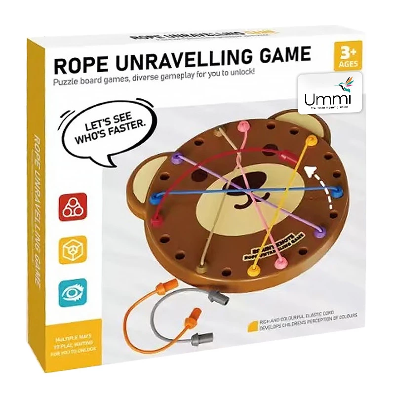 Настільна інтерактивна гра Ummi ME-241 Cute Bear Rope Unravelling Game – Brown. Фото 5 з 5