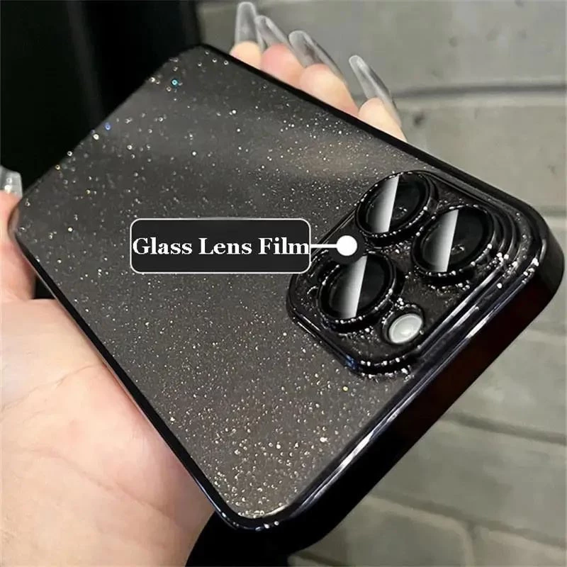 TPU+PC чехол с блестками на Apple iPhone 12 (6.1") – Black. Фото 7 из 10