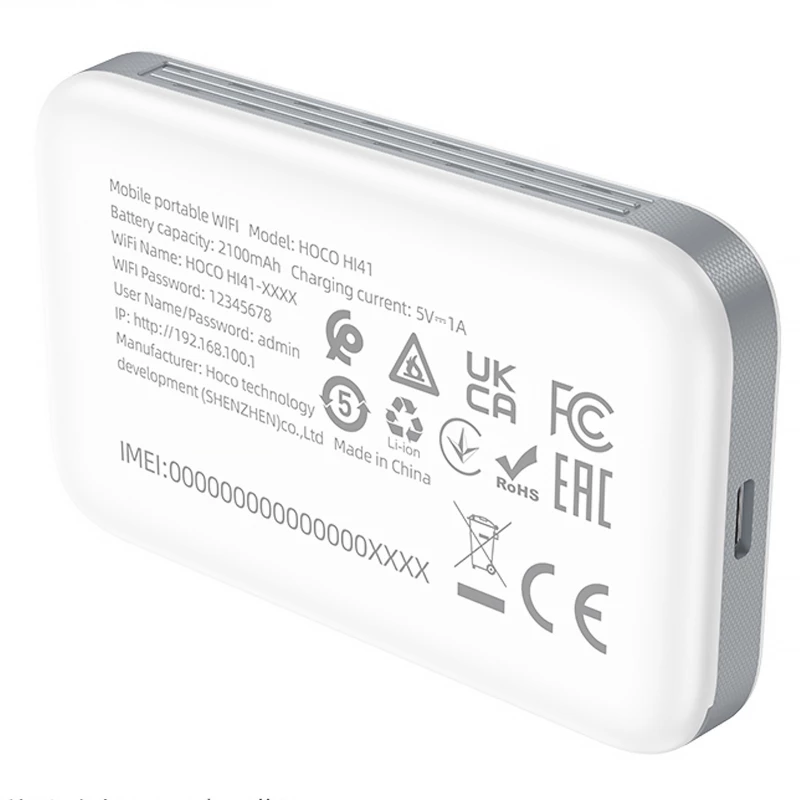 Портативний модем WiFi роутер Hoco HI41 150Mbps (Micro SIM) 2100 mAh – White. Фото 5 з 6