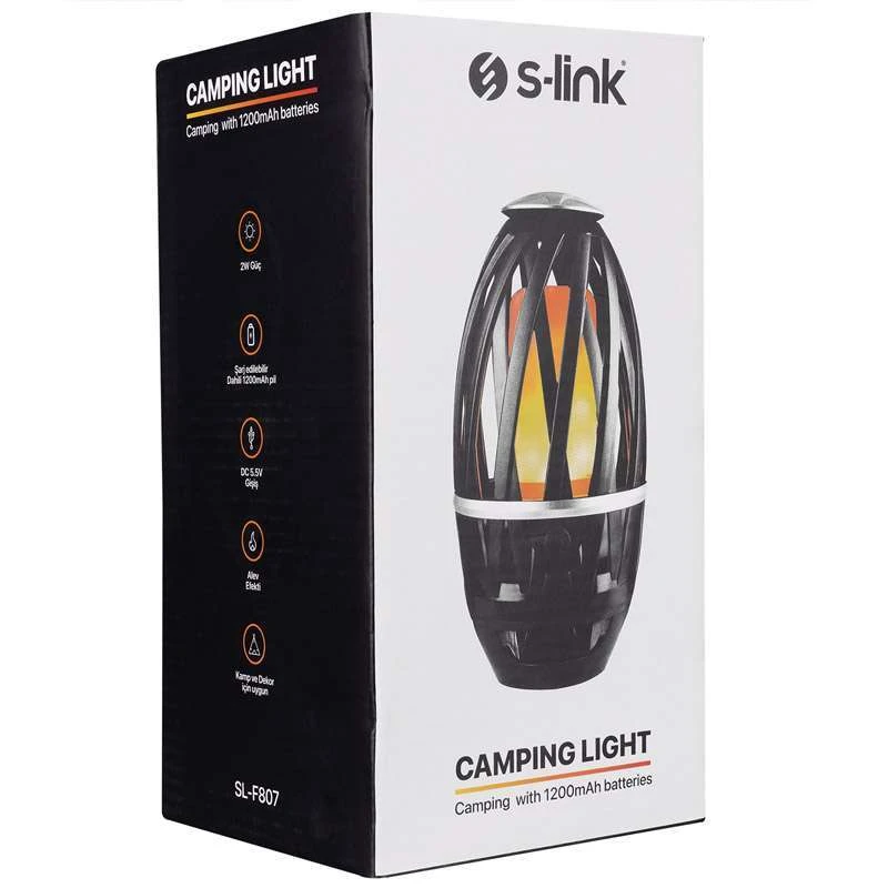 Ліхтар акумуляторний S-link SL-F807 34 Leds 1200mAh USB Rechargeable Flame Effect Decorative – Чорний. Фото 4 з 4