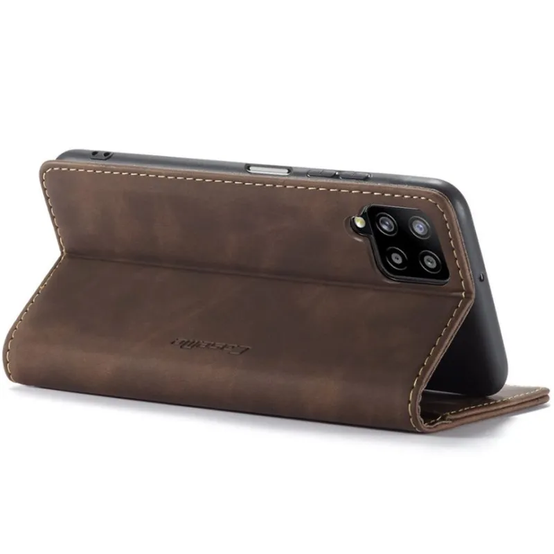 Шкіряний чохол-книжка CaseMe Velvet Nubuck для Samsung Galaxy A12 – Coffee. Фото 6 з 6