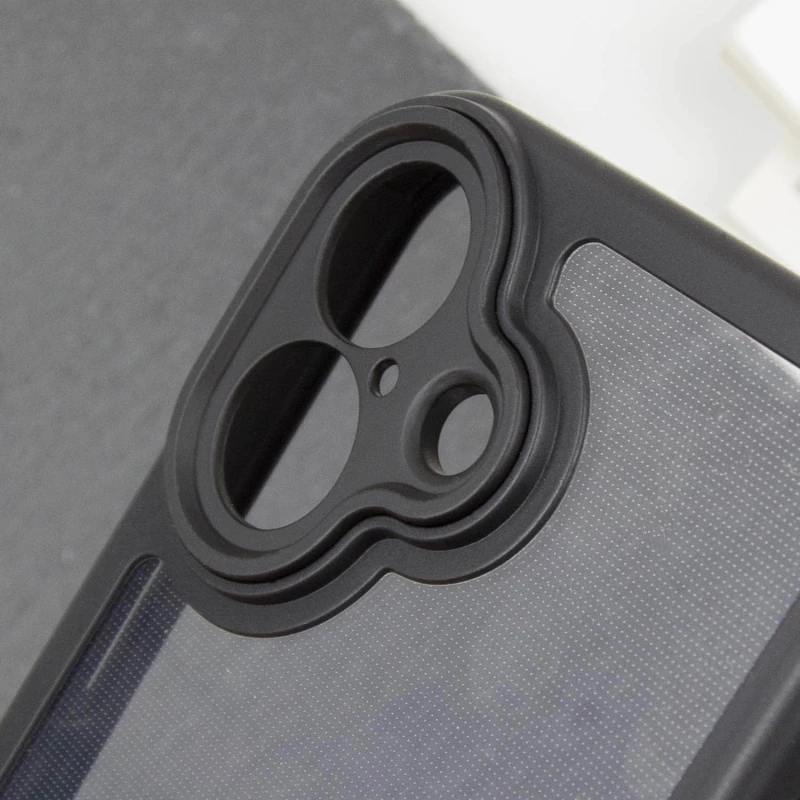 Прозорий силіконовий чохол з кольоровою на окантовкою на Apple iPhone 16 – Black. Фото 7 з 10