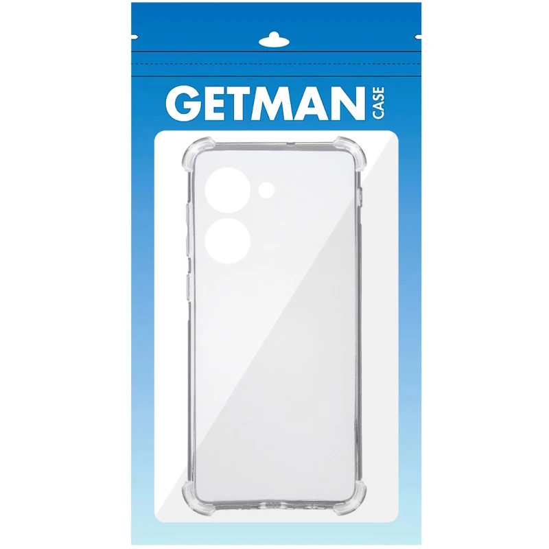 Ультратонкий силіконовий чохол GETMAN з критими бортами та камерою для Realme C33 – Безбарвний (прозорий). Фото 5 з 10