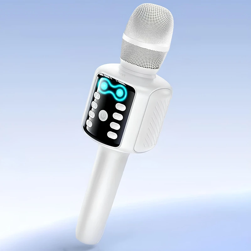 Караоке Микрофон-колонка Hoco L24 Shine – White. Фото 3 из 3