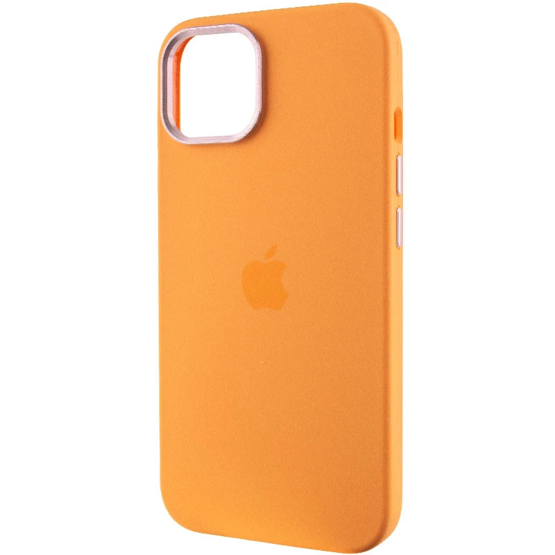 Чохол Silicone Case з металевими кнопками на Apple iPhone 12 (6.1") – Помаранчевий / Marigold. Фото 4 з 9