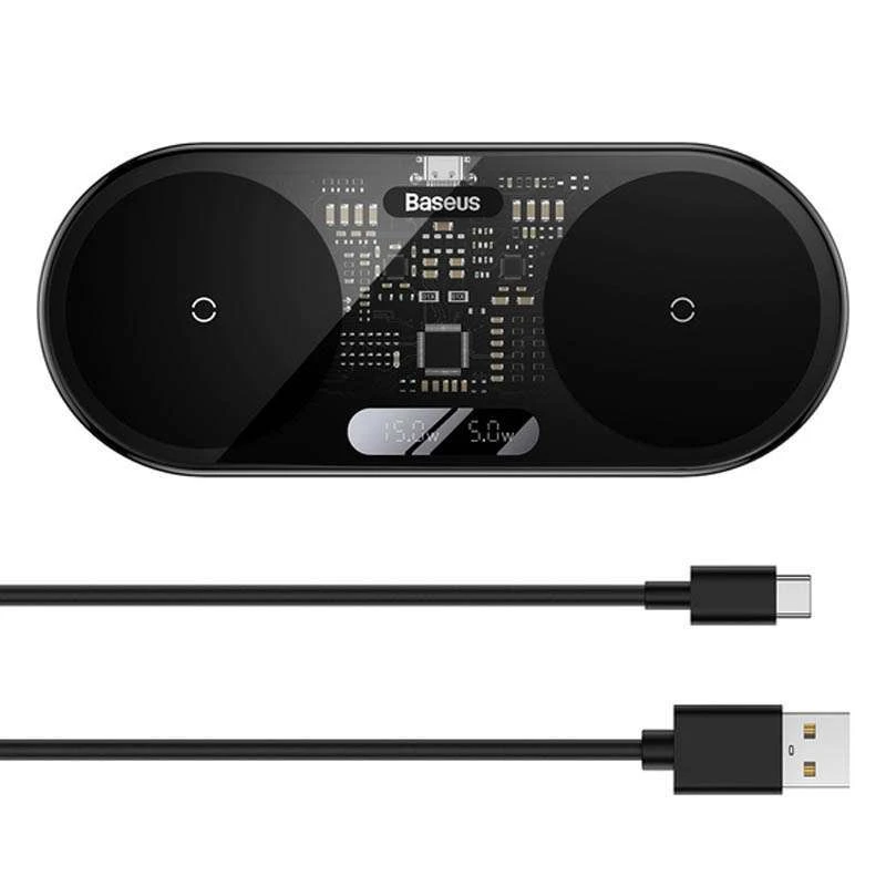 БЗУ Baseus Digital LED Display 2in1 20W Universal version (WXSX010101) – Black. Фото 4 з 8