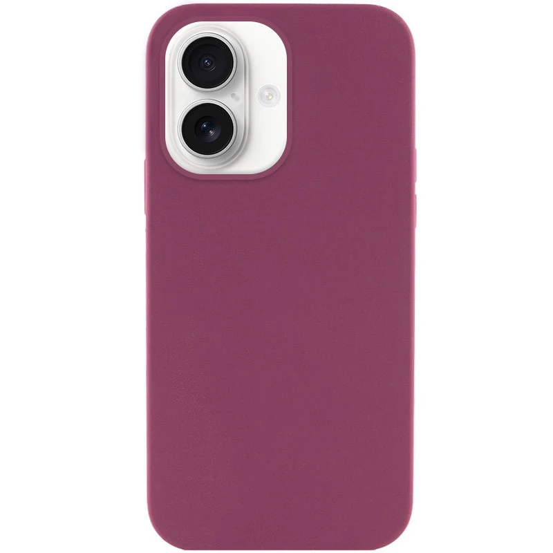 Чехол с закрытым низом Silicone Case для Apple iPhone 16 Plus – Бордовый / Plum. Фото 2 из 4