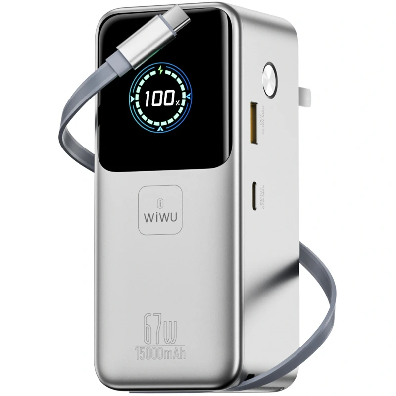 Портативний ЗП Power Bank WIWU PM501 Power Mega PD67W with cable 15000 mAh фото 1 з 1