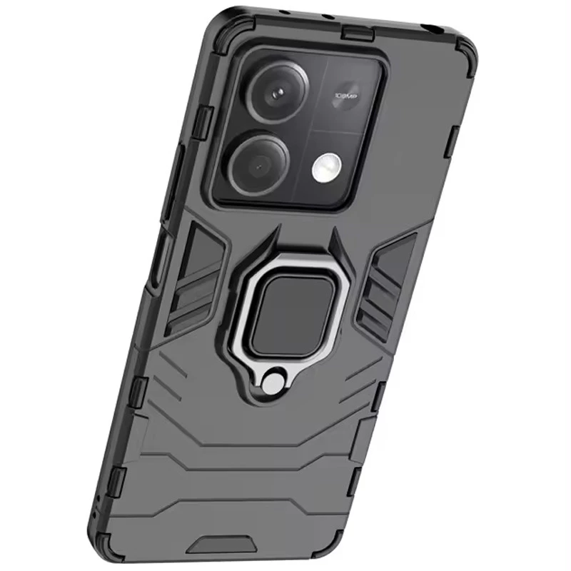 Протиударний чохол Transformer з кільцем на Xiaomi Redmi Note 13 Pro 4G – Чорний / Soul Black. Фото 5 з 6